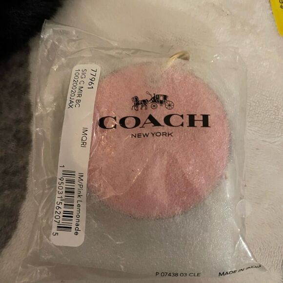 Coach pink watermelon signature c mirror bag charm nip - Picture 5 of 5